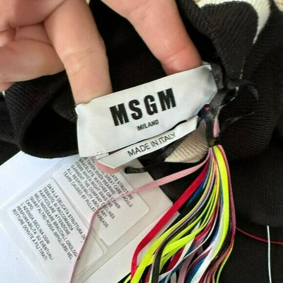 MSGM Milano wool high neck sweater black and white Men's Large - Picture 6 of 10